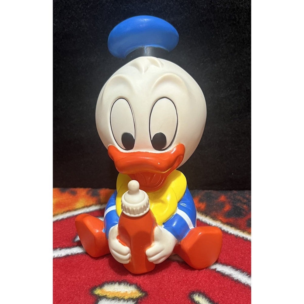 Donald Duck Baby Vintage Toy 80's Rubber Squeaker‎ By Shelcore Disney